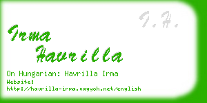 irma havrilla business card
